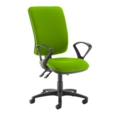 Senza extra high back operator chair with fixed arms - Madura Green