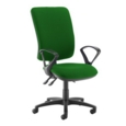 Senza extra high back operator chair with fixed arms - Lombok Green