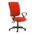 Senza extra high back operator chair with fixed arms - Tortuga Orange