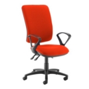 Senza extra high back operator chair with fixed arms - Tortuga Orange