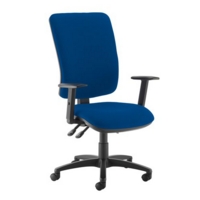 Senza extra high back operator chair with adjustable arms - Curacao Blue