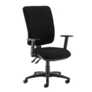 Senza extra high back operator chair with adjustable arms - Havana Black