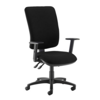 Senza extra high back operator chair with adjustable arms - Havana Black