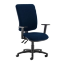 Senza extra high back operator chair with adjustable arms - Costa Blue