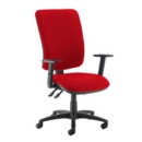 Senza extra high back operator chair with adjustable arms - Panama Red