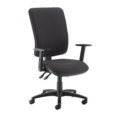 Senza extra high back operator chair with adjustable arms - Blizzard Grey