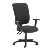 Senza extra high back operator chair with adjustable arms - Blizzard Grey