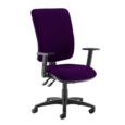 Senza extra high back operator chair with adjustable arms - Tarot Purple