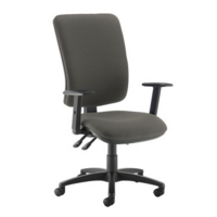 Senza extra high back operator chair with adjustable arms - Slip Grey