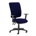 Senza extra high back operator chair with adjustable arms - Ocean Blue