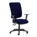 Senza extra high back operator chair with adjustable arms - Ocean Blue