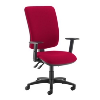 Senza extra high back operator chair with adjustable arms - Diablo Pink