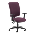 Senza extra high back operator chair with adjustable arms - Bridgetown Purple