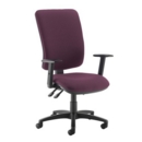 Senza extra high back operator chair with adjustable arms - Bridgetown Purple