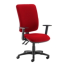 Senza extra high back operator chair with adjustable arms - Belize Red
