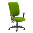 Senza extra high back operator chair with adjustable arms - Madura Green