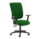 Senza extra high back operator chair with adjustable arms - Lombok Green