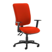 Senza extra high back operator chair with adjustable arms - Tortuga Orange