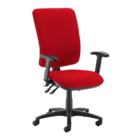 Senza extra high back operator chair with folding arms - Panama Red