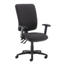 Senza extra high back operator chair with folding arms - Blizzard Grey