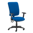 Senza extra high back operator chair with folding arms - Scuba Blue
