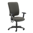 Senza extra high back operator chair with folding arms - Slip Grey