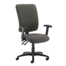 Senza extra high back operator chair with folding arms - Slip Grey