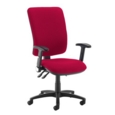 Senza extra high back operator chair with folding arms - Diablo Pink