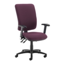 Senza extra high back operator chair with folding arms - Bridgetown Purple