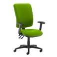 Senza extra high back operator chair with folding arms - Madura Green