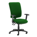 Senza extra high back operator chair with folding arms - Lombok Green