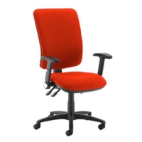Senza extra high back operator chair with folding arms - Tortuga Orange