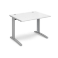 TR10 straight desk 1000mm x 800mm - silver frame and white top