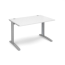TR10 straight desk 1200mm x 800mm - silver frame and white top