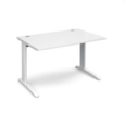 TR10 straight desk 1200mm x 800mm - white frame and white top