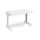 TR10 straight desk 1200mm x 800mm - white frame and white top