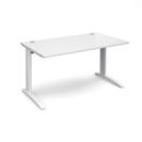 TR10 straight desk 1400mm x 800mm - white frame and white top