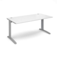 TR10 straight desk 1600mm x 800mm - silver frame and white top
