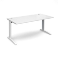 TR10 straight desk 1600mm x 800mm - white frame and white top