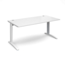 TR10 straight desk 1600mm x 800mm - white frame and white top