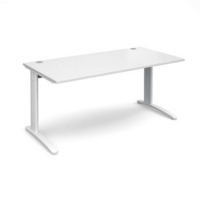 TR10 straight desk 1600mm x 800mm - white frame and white top