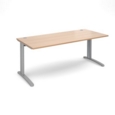 TR10 straight desk 1800mm x 800mm - silver frame and beech top