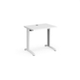TR10 straight desk 800mm x 600mm - white frame and white top