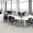 TR10 straight desk 1000mm x 600mm - white frame and grey oak top