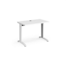 TR10 straight desk 1000mm x 600mm - white frame and white top