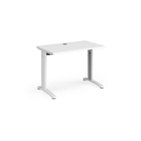 TR10 straight desk 1000mm x 600mm - white frame and white top