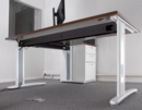TR10 straight desk 1200mm x 600mm - silver frame and grey oak top