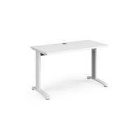 TR10 straight desk 1200mm x 600mm - white frame and white top