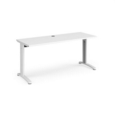 TR10 straight desk 1600mm x 600mm - white frame and white top