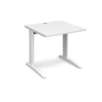 TR10 straight desk 800mm x 800mm - white frame and white top